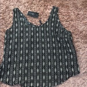 Black shirt with white print